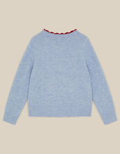 Candy Cane Christmas Cardigan, Blue (BLUE), large