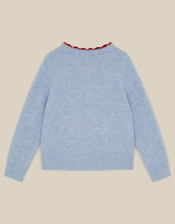 Candy Cane Christmas Cardigan, Blue (BLUE), large