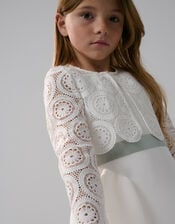Cropped Crochet Cardigan, Ivory (IVORY), large