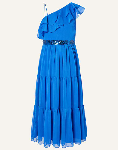 Ruby Ruffle One-Shoulder Prom Dress Blue, Blue (BLUE), large