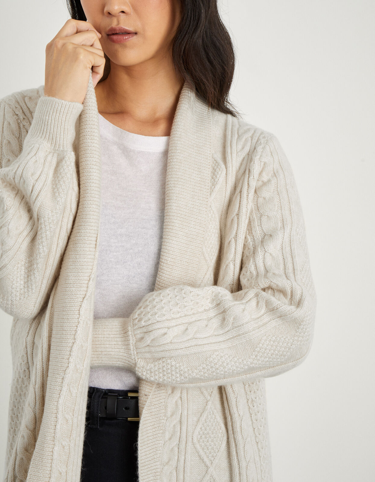 Cable knit outlet cardigan cream
