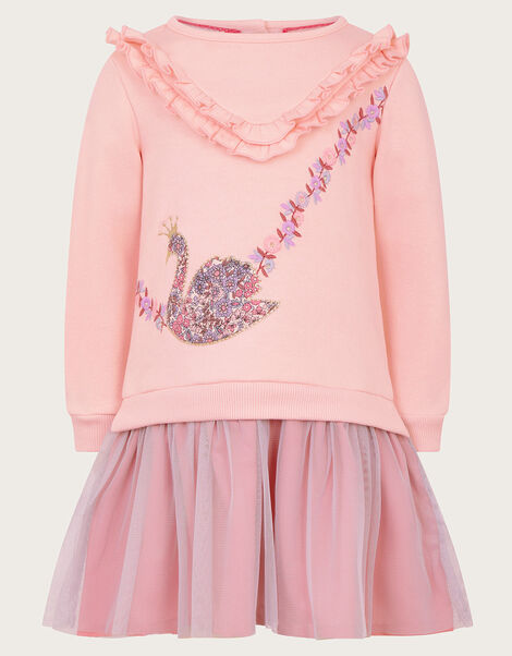 Baby Embroidered Swan 2-in-1 Dress, Pink (PINK), large