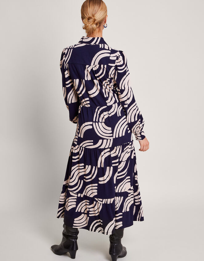 Nula Print Tier Dress, Blue (NAVY), large