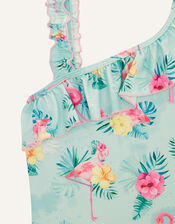 Florence Flamingo Swimsuit, Blue (AQUA), large