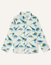 Dino Shirt in Pure Cotton, Ivory (IVORY), large
