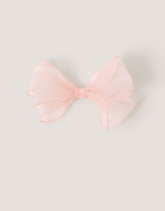 Large Organza Bow Hair Clip, Pink (PINK), large