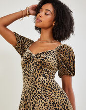 Lucy Animal Devore Midi Dress, Natural (STONE), large