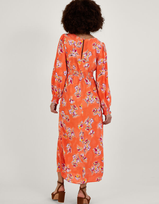 Talitha Tea Dress in Sustainable Viscose, Orange (ORANGE), large