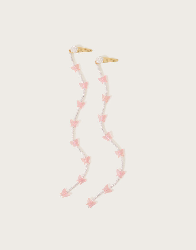 Pearl Tassel Braid Hair Clips Set of Two, , large