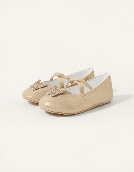 Cross Strap Butterfly Walker Shoes Gold, Gold (GOLD), large