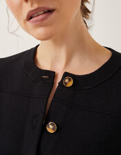 Bria Crew Neck Cardigan, Black (BLACK), large