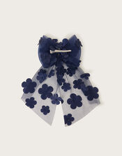 Lauren 3D Flower Tulle Bow Hair Clip, , large