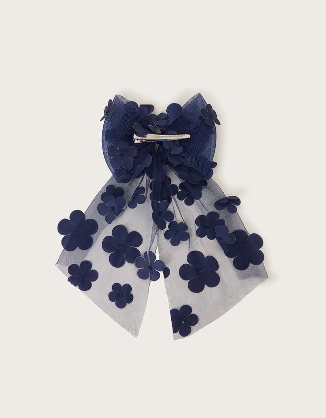 Lauren 3D Flower Tulle Bow Hair Clip, , large