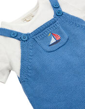 Newborn Baby Boat Dungarees Set, Blue (BLUE), large
