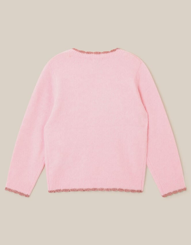 Ballerina Embroidered Crew Neck Jumper, Pink (PINK), large