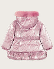 Baby Metallic Skirted Coat, Pink (PINK), large