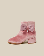Velvet Heeled Boots, Pink (PINK), large