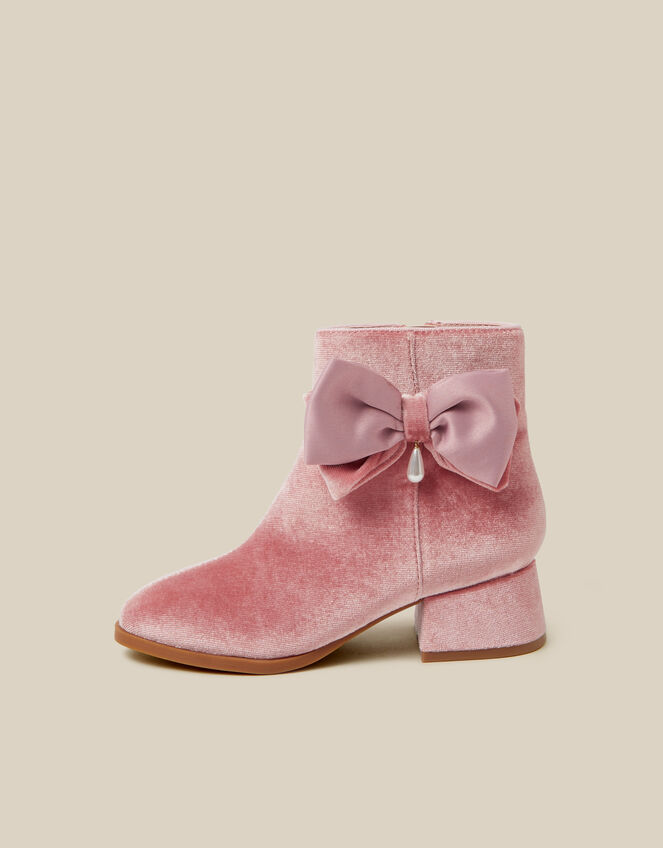 Velvet Heeled Boots, Pink (PINK), large