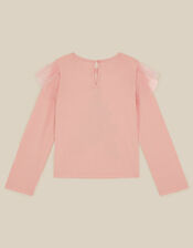 Embellished Christmas Tree Long Sleeve Top, Pink (PINK), large