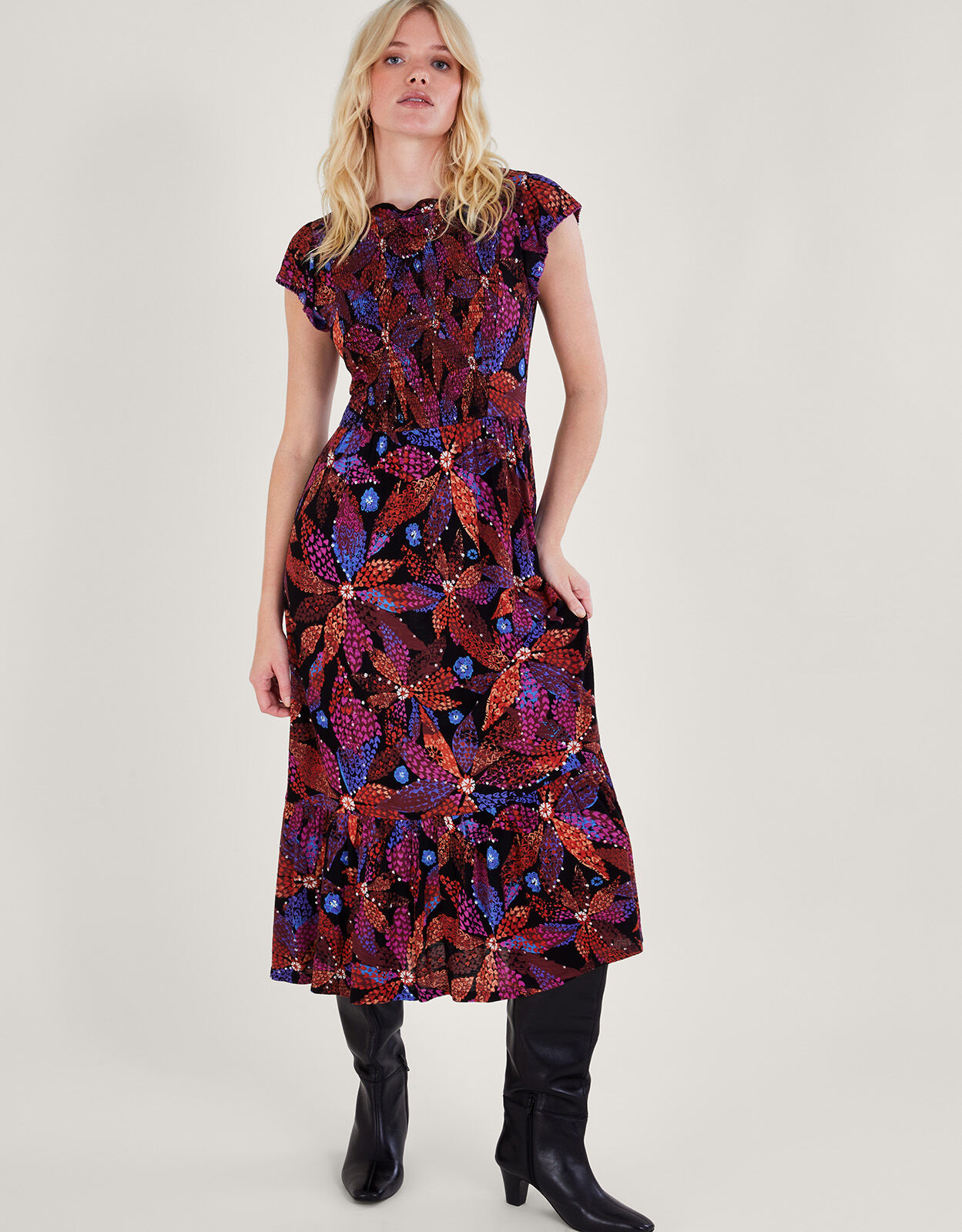 Whistles montrose dobby top midi dress