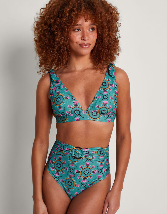 Carla Print Bikini Bottoms, Teal (TEAL), large