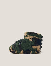 Dinosaur Camo Slipper Boots, Green (GREEN), large