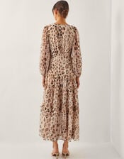 Leona Leopard Print Maxi Dress, Brown (BROWN), large
