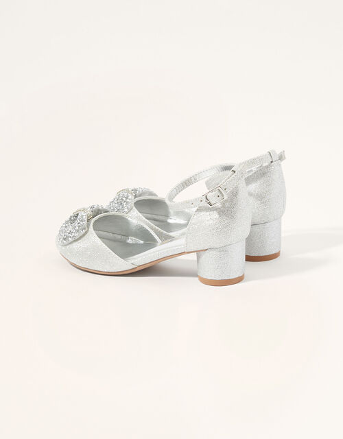 Dazzle Bow Two-Part Heels, Silver (SILVER), large