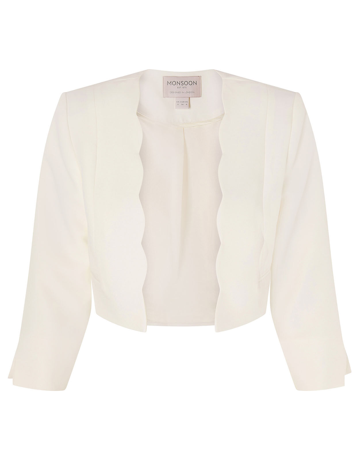 Samantha Scallop Trim Jacket Ivory