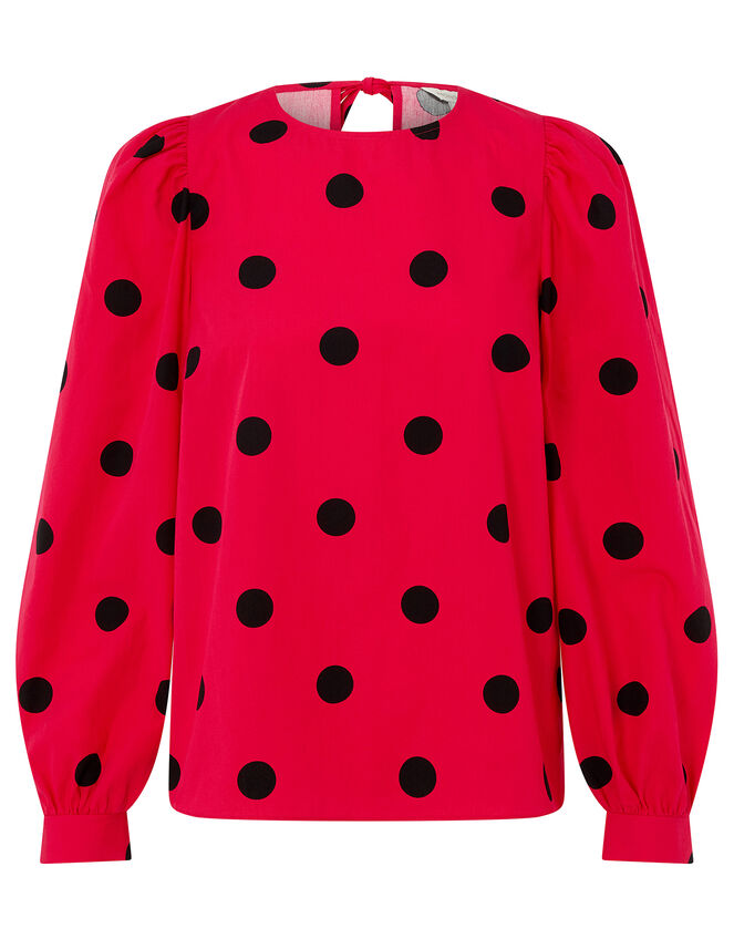Candi Spot Print Top, Pink (PINK), large
