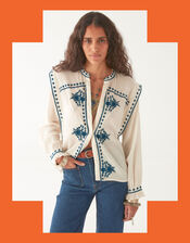Maison Hotel Phillipa Embroidered Blouse, White (WHITE), large