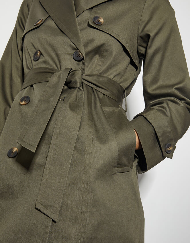 Matilda Midi Trench Coat, Green (KHAKI), large