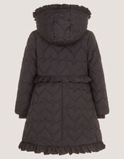 Harriett Heart Quilted Coat, Black (BLACK), large