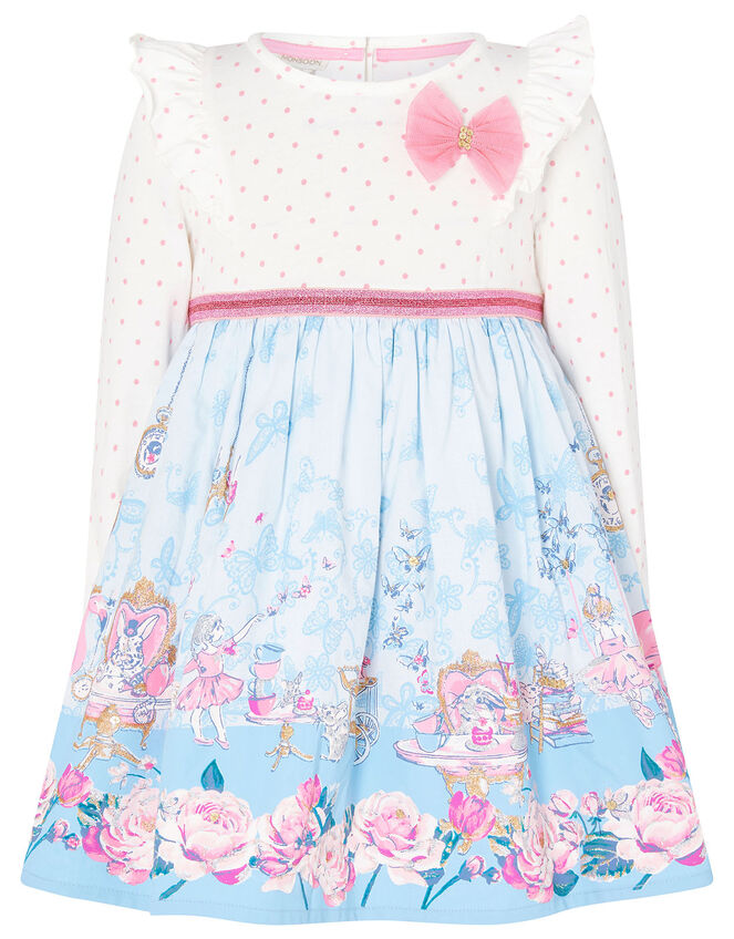 Baby Tea Party 2-in-1 Dress in Organic Cotton, Ivory (IVORY), large