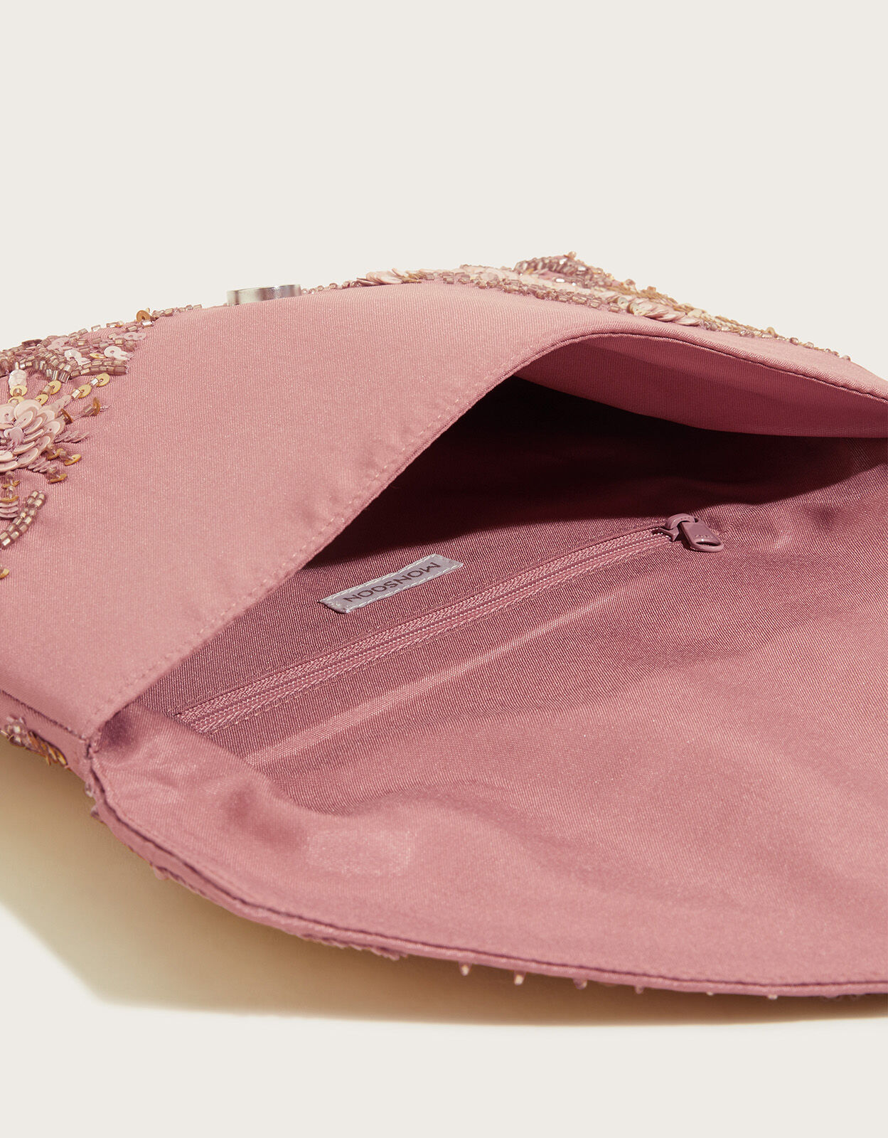 Pink beaded clutch bag sale
