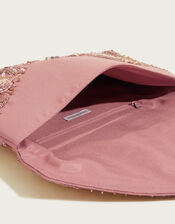 Embroidered Beaded Envelope Clutch Bag, , large