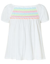 Peri Pom-Pom Top in Organic Cotton, Ivory (IVORY), large