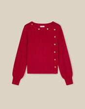 Beryl Button Jumper, Red (RED), large