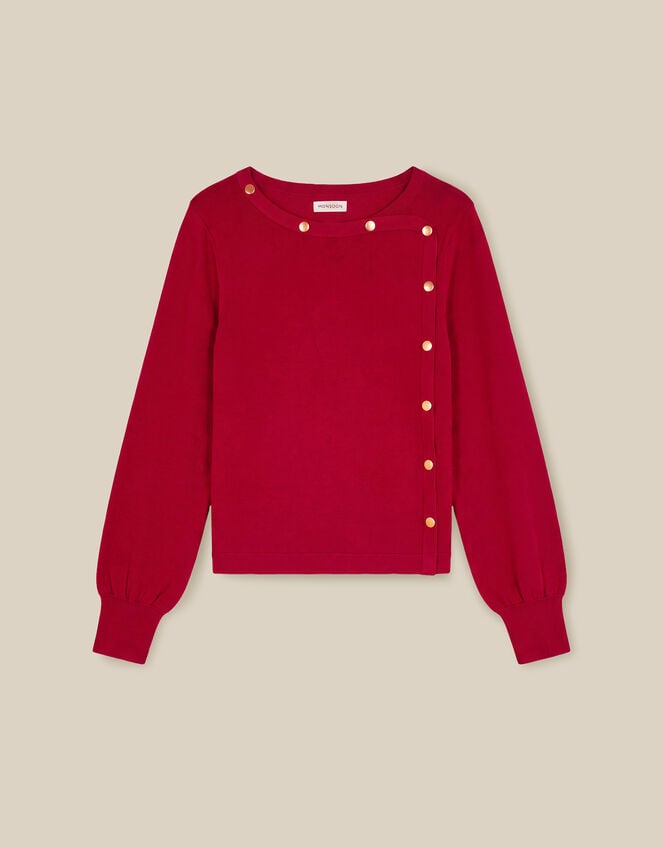Beryl Button Jumper, Red (RED), large