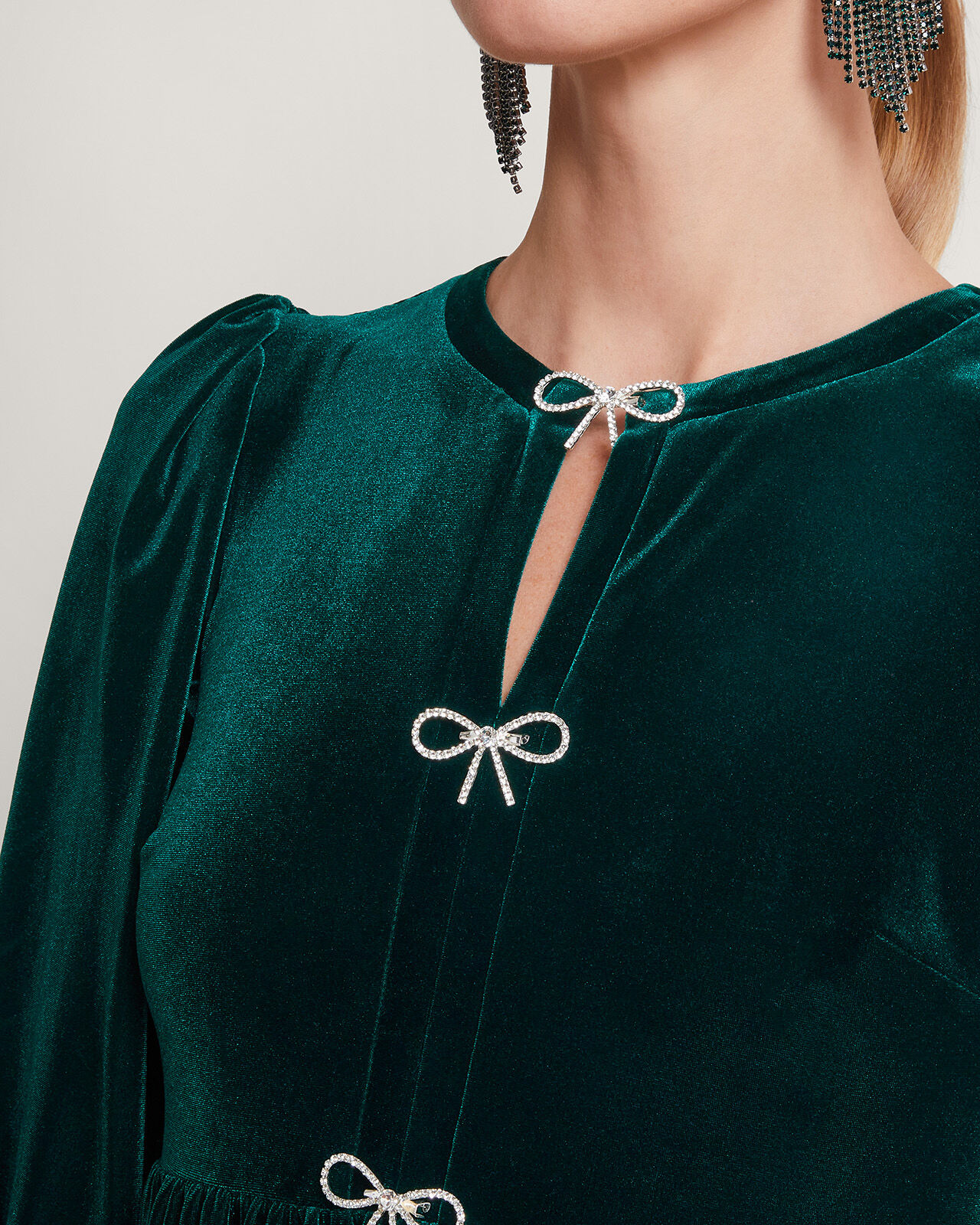 Monsoon green velvet online dress