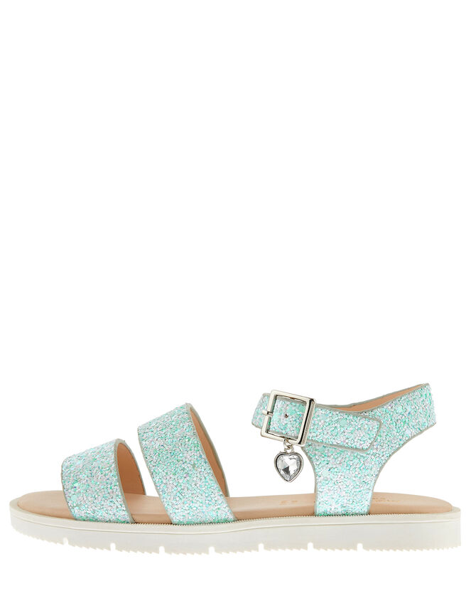 Edie Frosted Glitter Sandals, Green (MINT), large