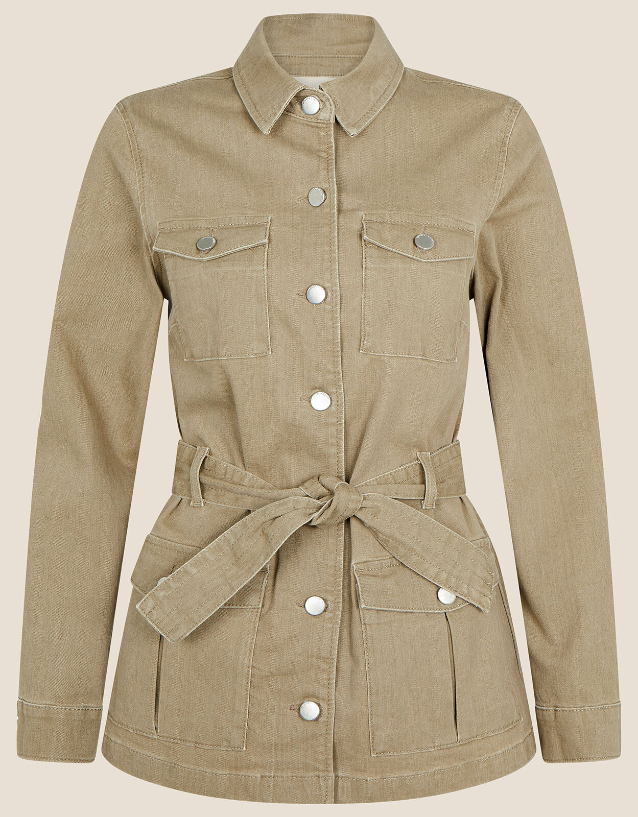 Clarissa Clay Dye Belted Jacket Green