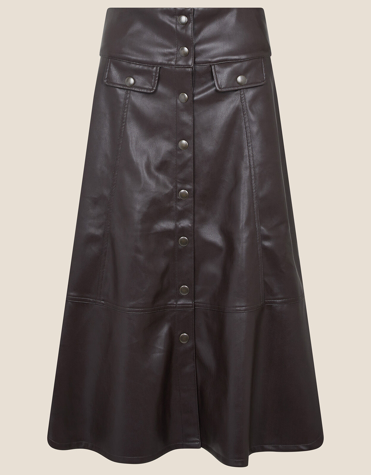 Monsoon leather sales midi skirt