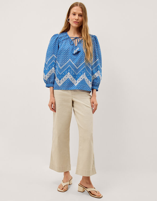 Iggy Floral Print Blouse, Blue (BLUE), large