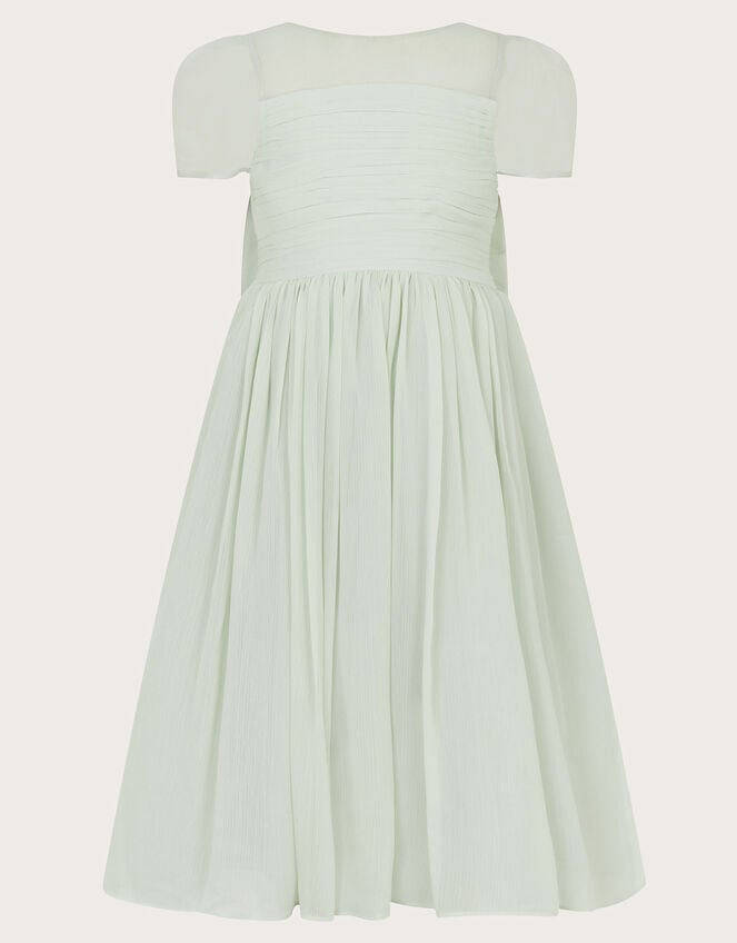 Claire Crinkle Chiffon Dress, Green (SAGE), large