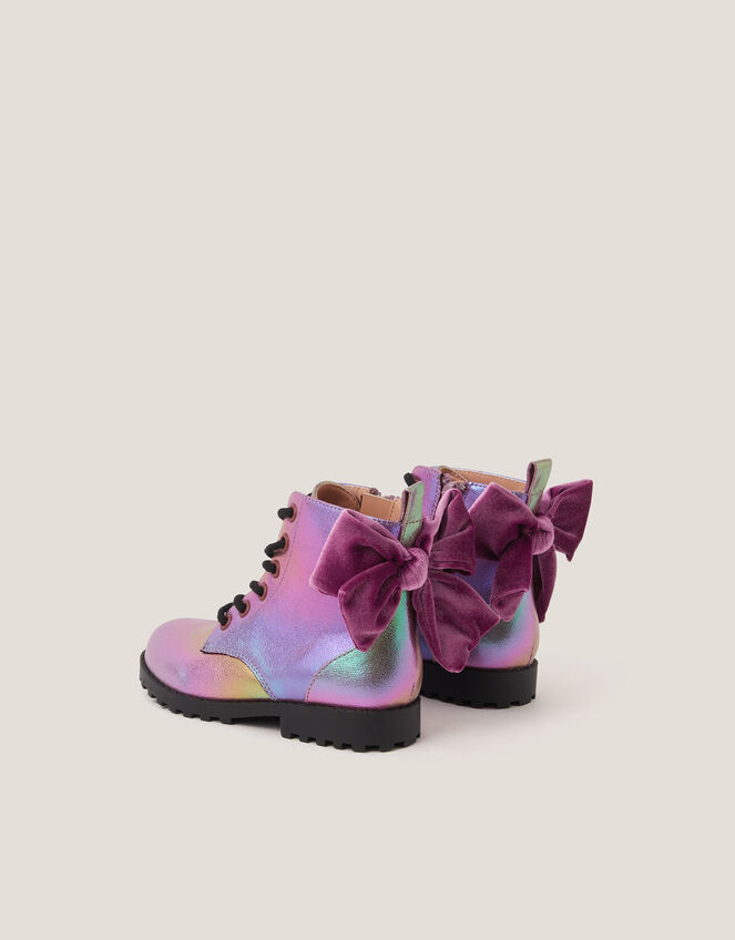 Rainbow Lace Up Boots, Pink (PINK), large