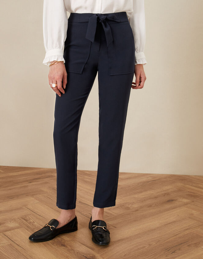 Tapered Trousers, Blue (NAVY), large