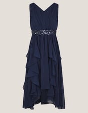 Clemmie Sequin Chiffon Prom Dress, Blue (NAVY), large
