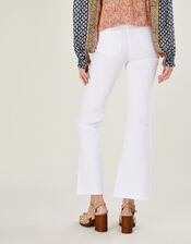 Flared Denim Jeans with Sustainable Cotton, Ivory (IVORY), large