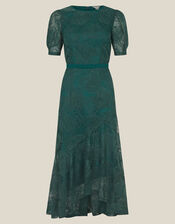 Megan Rose Lace Midi Dress, Green (DARK GREEN), large